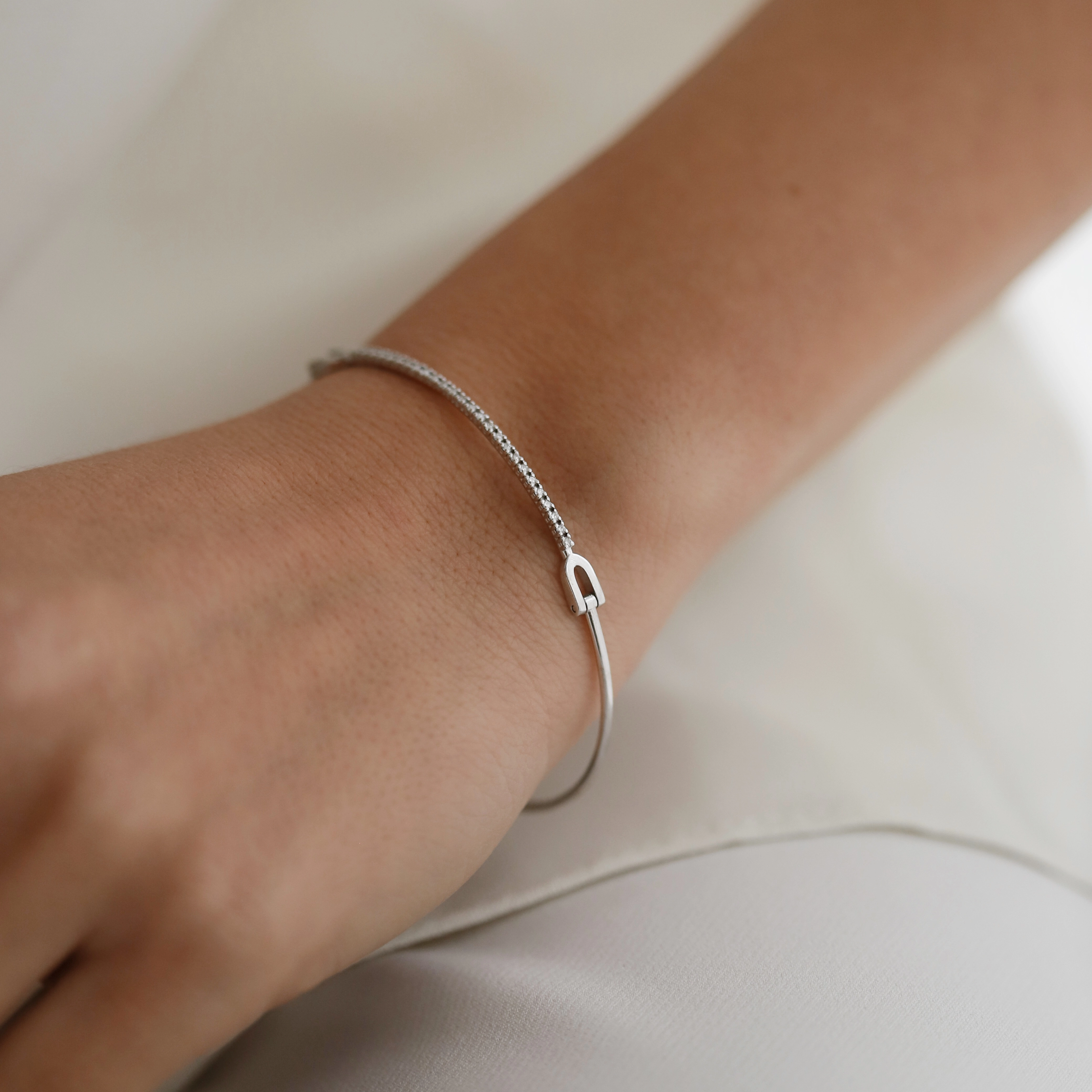 0.16 CT Pırlanta Taşlı Beyaz Altın Bileklik - Nev Jewellery (1)