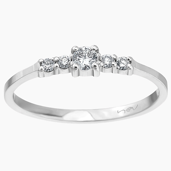 0.16 CT Pırlanta Taşlı Beyaz Altın Yüzük - 1
