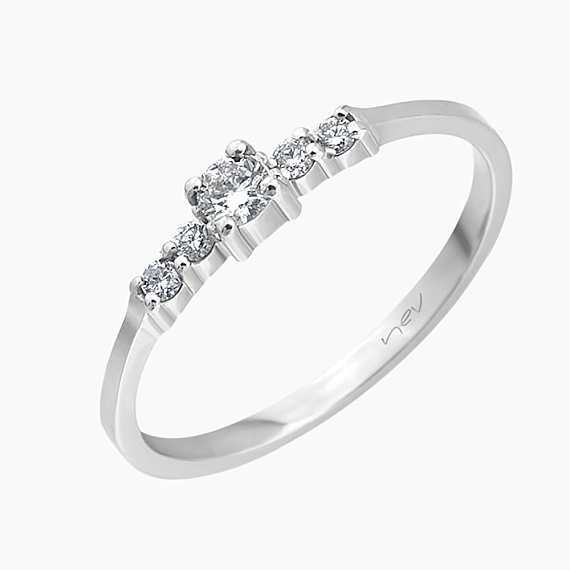 0.16 CT Pırlanta Taşlı Beyaz Altın Yüzük - 2