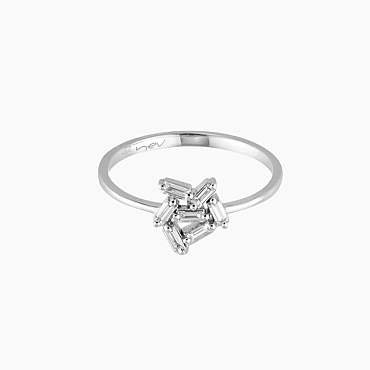 0.17 CT Baget Kesim Pırlanta Taşlı Beyaz Altın Yüzük - Nev Jewellery (1)