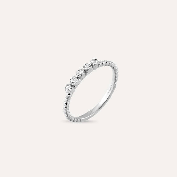 0.17 CT Diamond White Gold Ring - 6