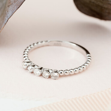 0.17 CT Diamond White Gold Ring - Nev Jewellery