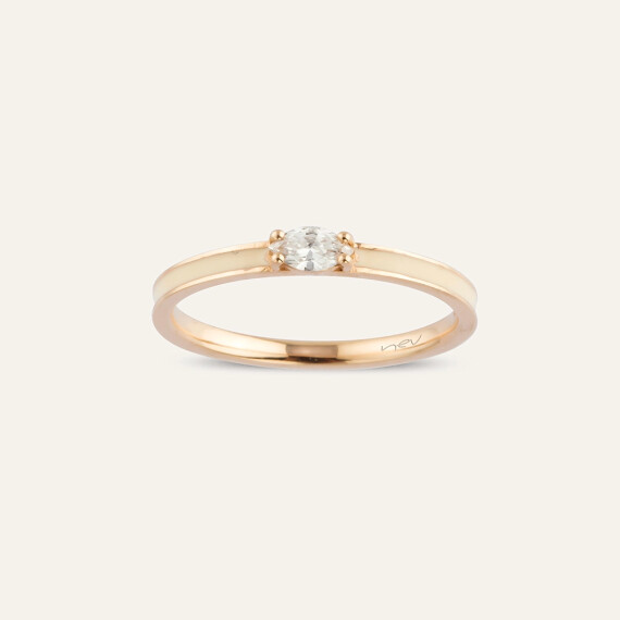 0.17 CT Marquise Cut Diamond Rose Gold Ring - Nev Jewellery