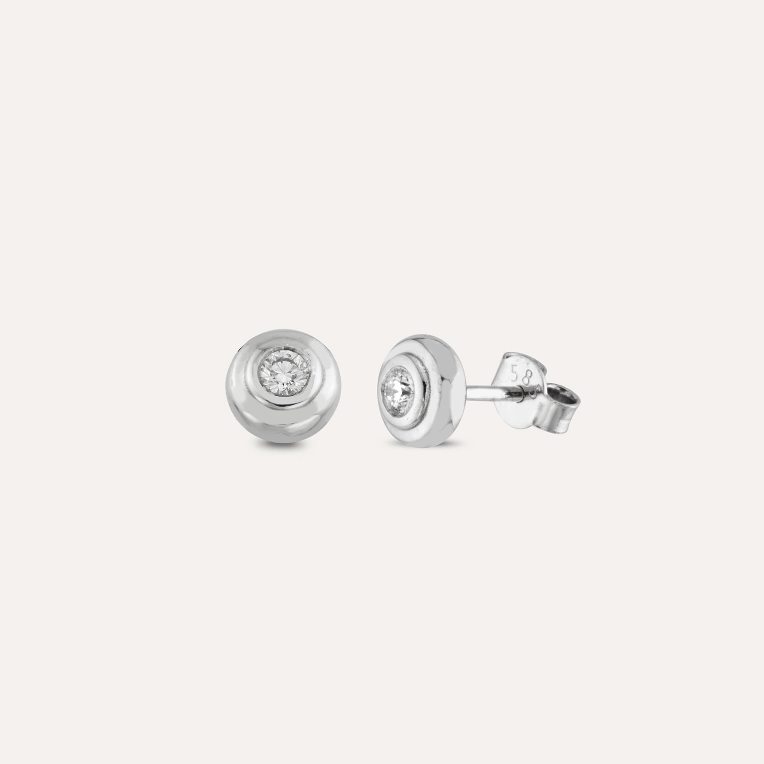 0.18 CT Diamond White Gold Earring - 1