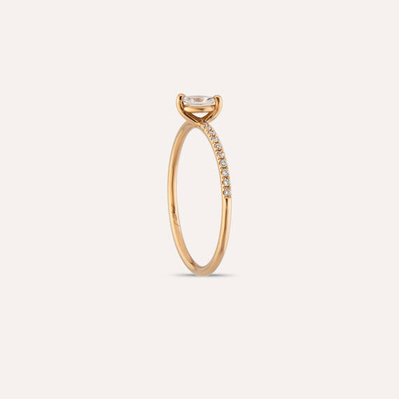 0.19 CT Marquise Cut Diamond Rose Gold Ring - 4