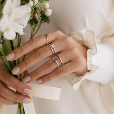 0.20 CT Baget Pırlanta Taşlı Yarımtur Çift Sıra Yüzük - Nev Jewellery (1)