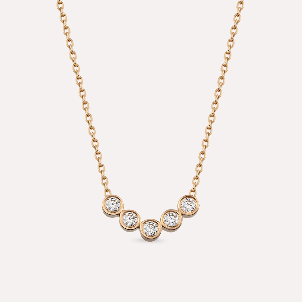 0.21 CT Diamond Rose Gold Necklace - 1