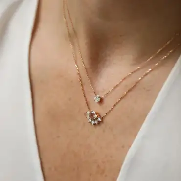 0.21 CT Marquise Cut Diamond Rose Gold Necklace - Nev Jewellery (1)