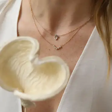 0.21 CT Pırlanta Taşlı Rose Altın Kolye - Nev Jewellery (1)