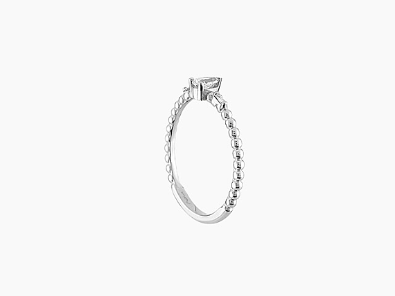 0.22 CT Damla Kesim Pırlanta Taşlı Beyaz Altın Yüzük - 6