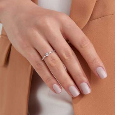 0.22 CT Pear Cut Diamond White Gold Ring - Nev Jewellery (1)