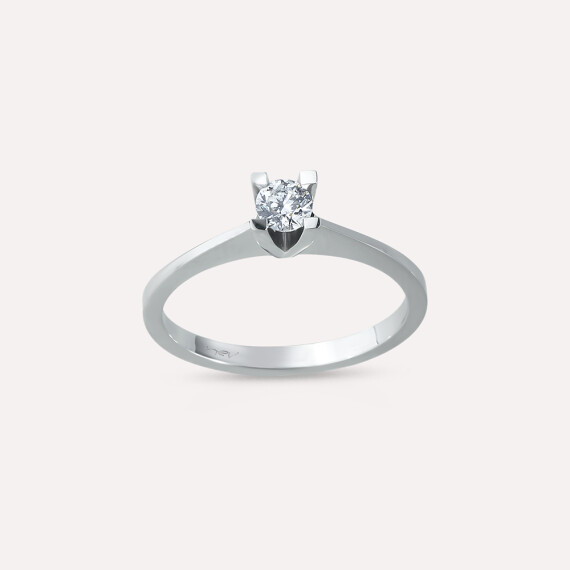 0.23 CT Diamond White Gold Solitaire Ring - Nev Jewellery