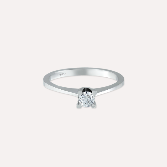0.23 CT Diamond White Gold Solitaire Ring - 3