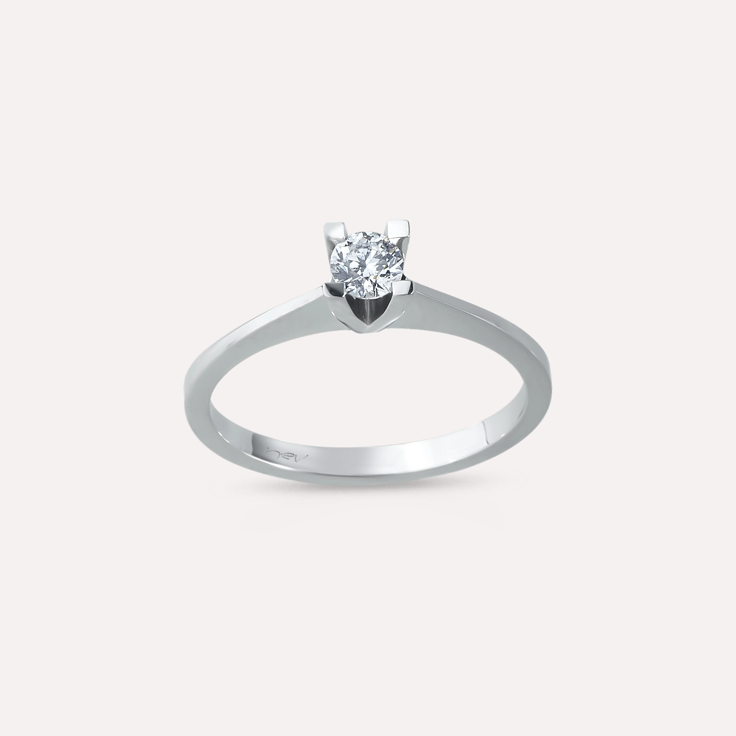 0.23 CT Diamond White Gold Solitaire Ring - 1