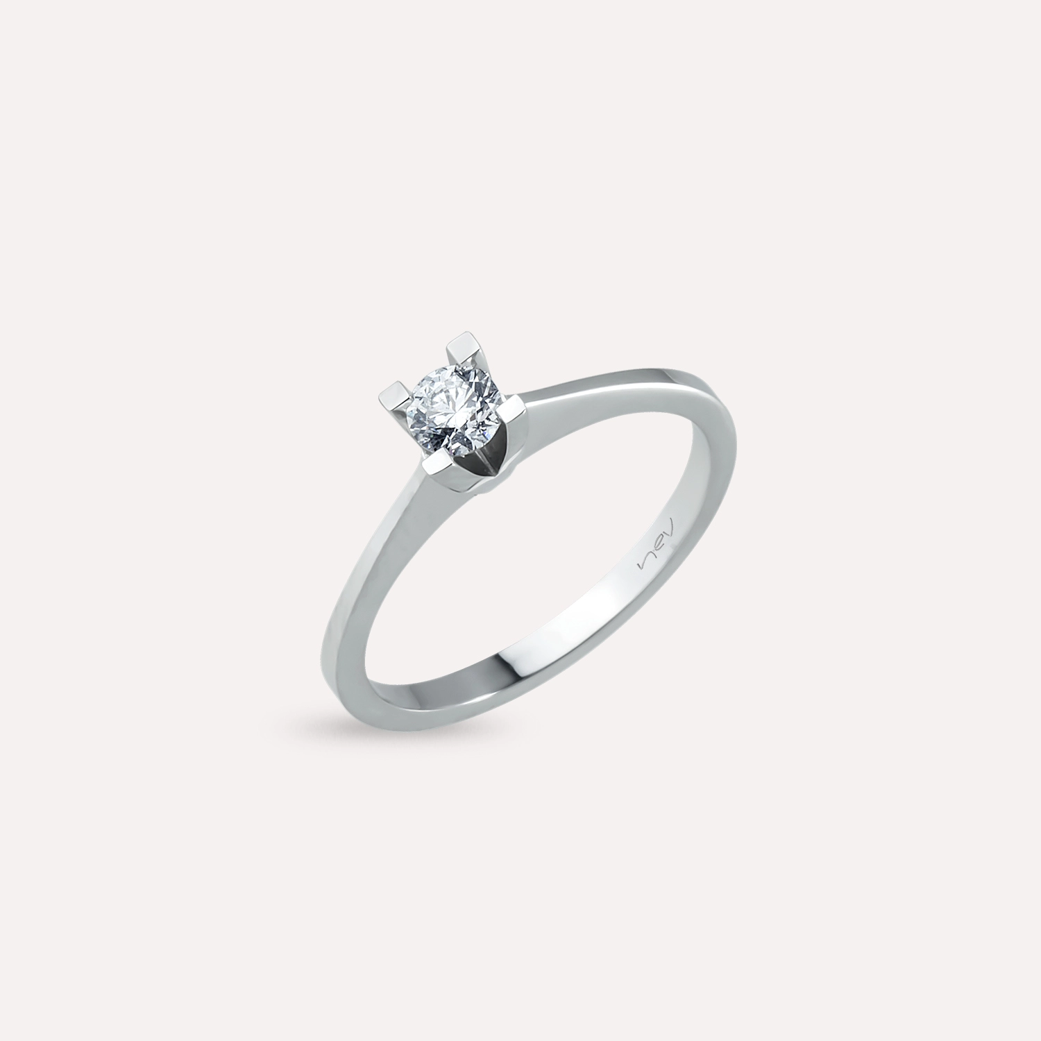 0.23 CT Diamond White Gold Solitaire Ring - 2