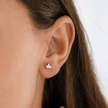 0.23 CT Marquise Cut Diamond Yellow Gold Lotus Earring - Nev Jewellery (1)