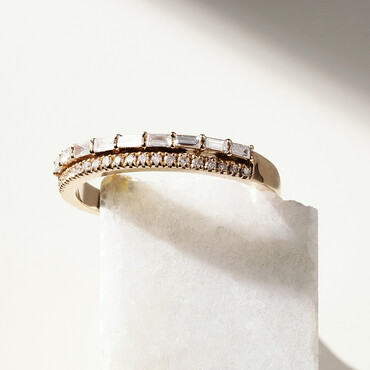 0.24 CT Baguette Cut Diamond Double Row Ring - Nev Jewellery (1)