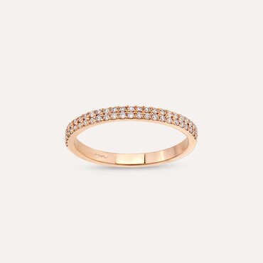 0.24 CT Diamond Rose Gold Half Eternity Ring - Nev Jewellery