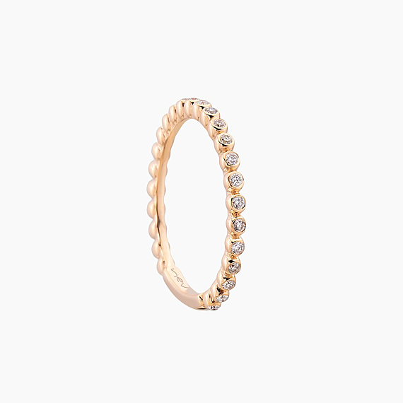 0.24 CT Pırlanta Taşlı Rose Altın Tamtur Yüzük - 8