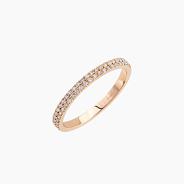 0.24 CT Pırlanta Taşlı Rose Altın Yarımtur Yüzük - Nev Jewellery