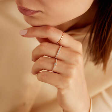 0.24 CT Pırlanta Taşlı Rose Altın Yüzük - Nev Jewellery (1)
