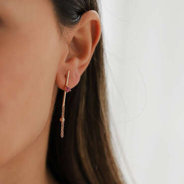 0.24 CT Ruby and Brown Diamond Single Earring - Nev Jewellery (1)