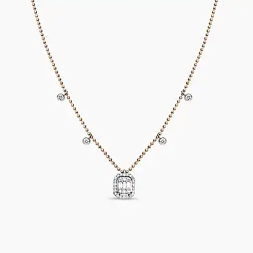0.37 CT Baget Pırlanta Taşlı Kolye - Nev Jewellery (1)