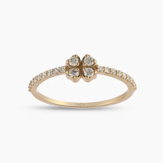 Fortune Diamond Rose Gold Clover Ring - 1