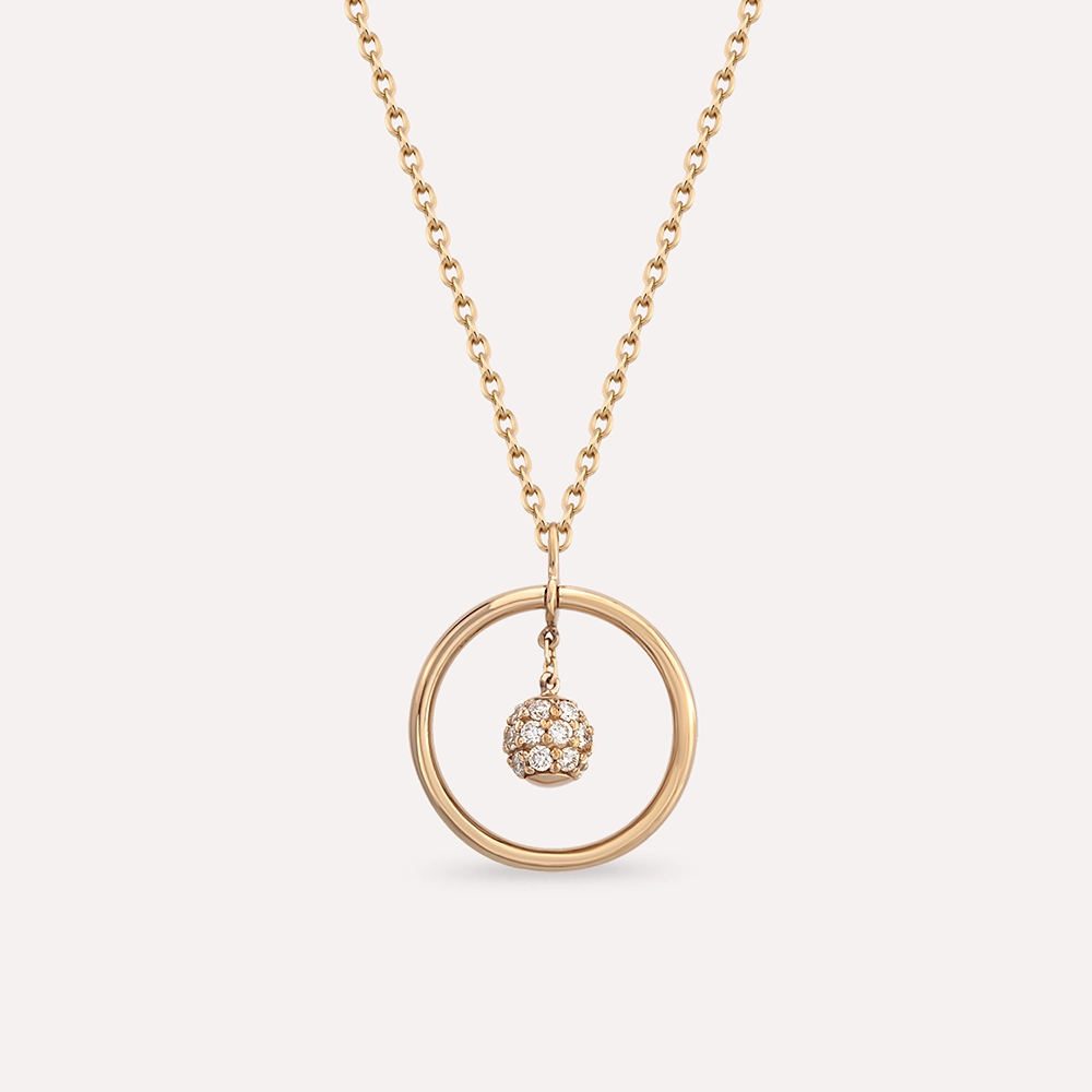 0.25 CT Diamond Rose Gold Necklace - 1