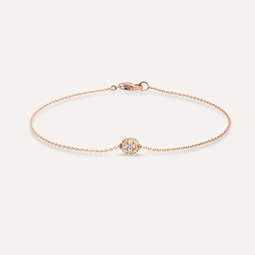 0.25 CT Diamond Rose Gold Sphere Bracelet - Nev Jewellery