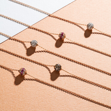 0.25 CT Pırlanta Taşlı Rose ve Beyaz Altın Top Bileklik - Nev Jewellery (1)