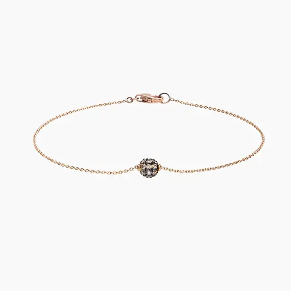 0.26 CT Brown Pırlanta Taşlı Rose Altın Top Bileklik - 2