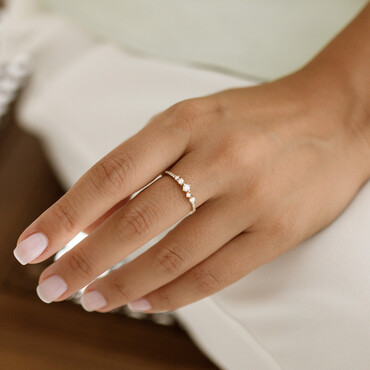 Bloom Pırlanta Taşlı Sarı Altın Yüzük - Nev Jewellery (1)