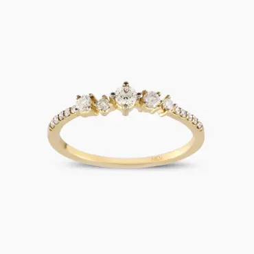 Bloom Pırlanta Taşlı Sarı Altın Yüzük - Nev Jewellery (1)