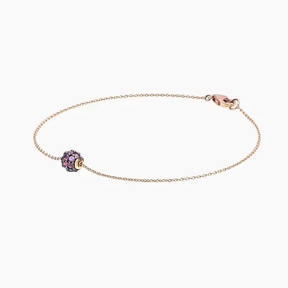 0.28 CT Ametist Taşlı Rose Altın Top Bileklik - 3