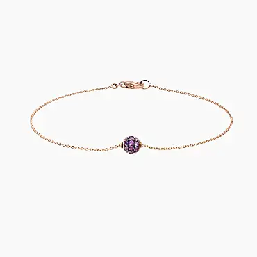 0.28 CT Ametist Taşlı Rose Altın Top Bileklik - Nev Jewellery (1)