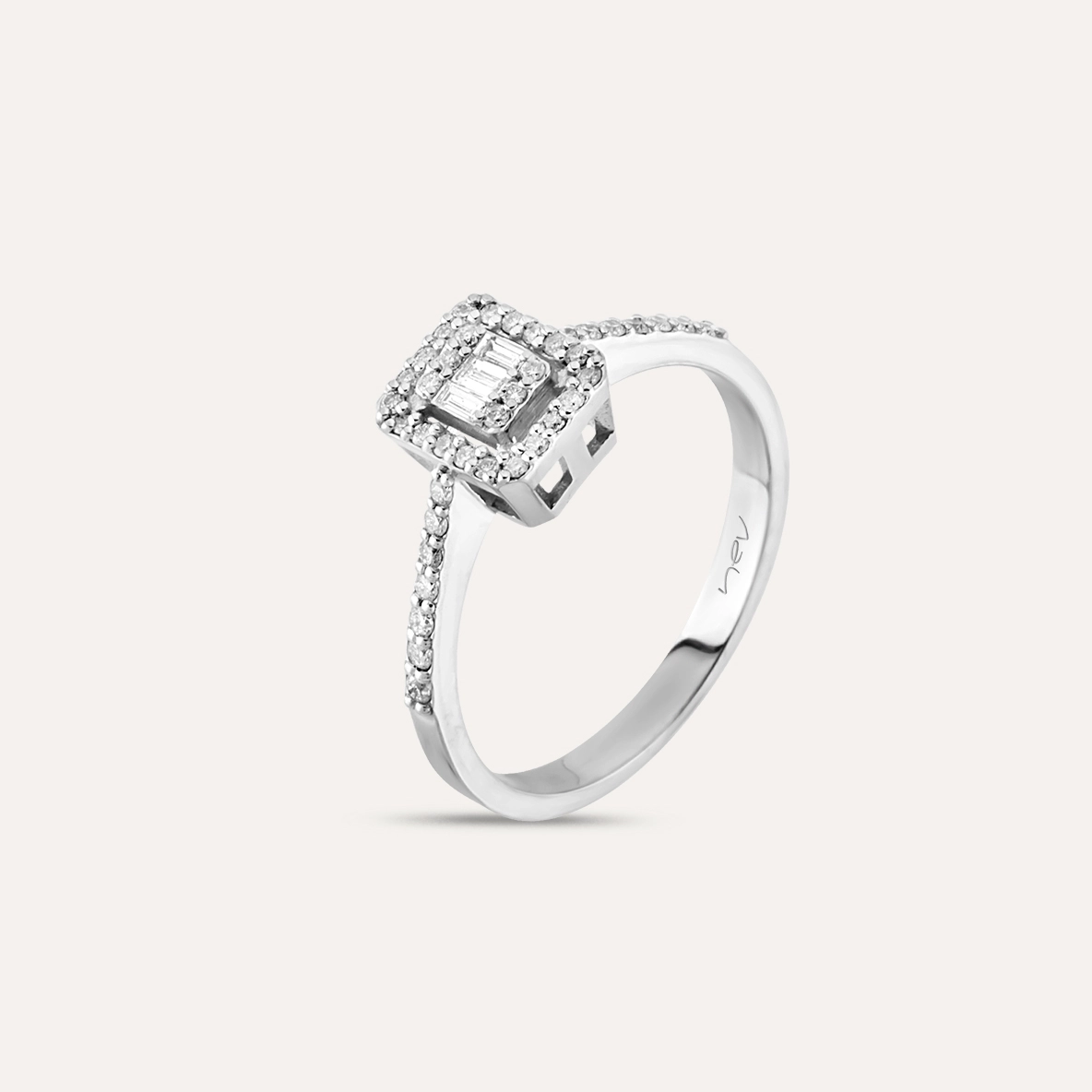 0.29 CT Baguette Cut Diamond White Gold Ring - 3