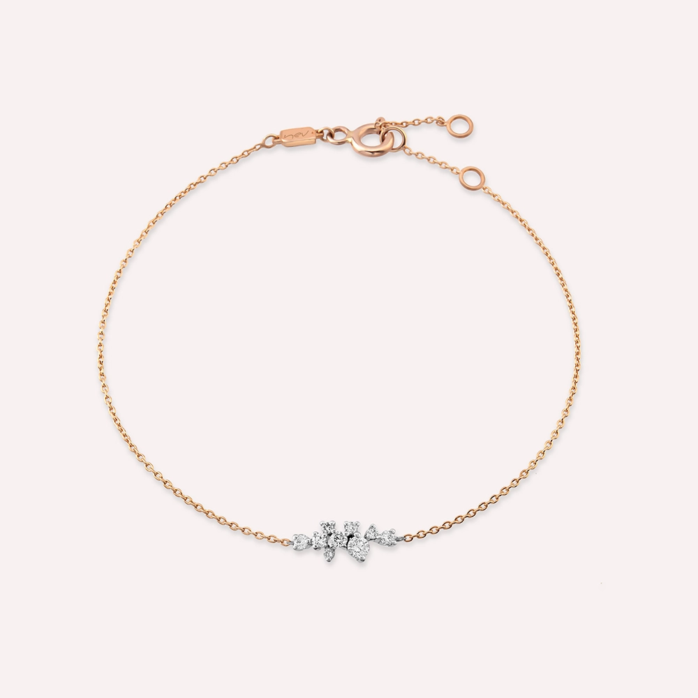 0.31 CT Pırlanta Taşlı Rose Altın Bileklik - 1