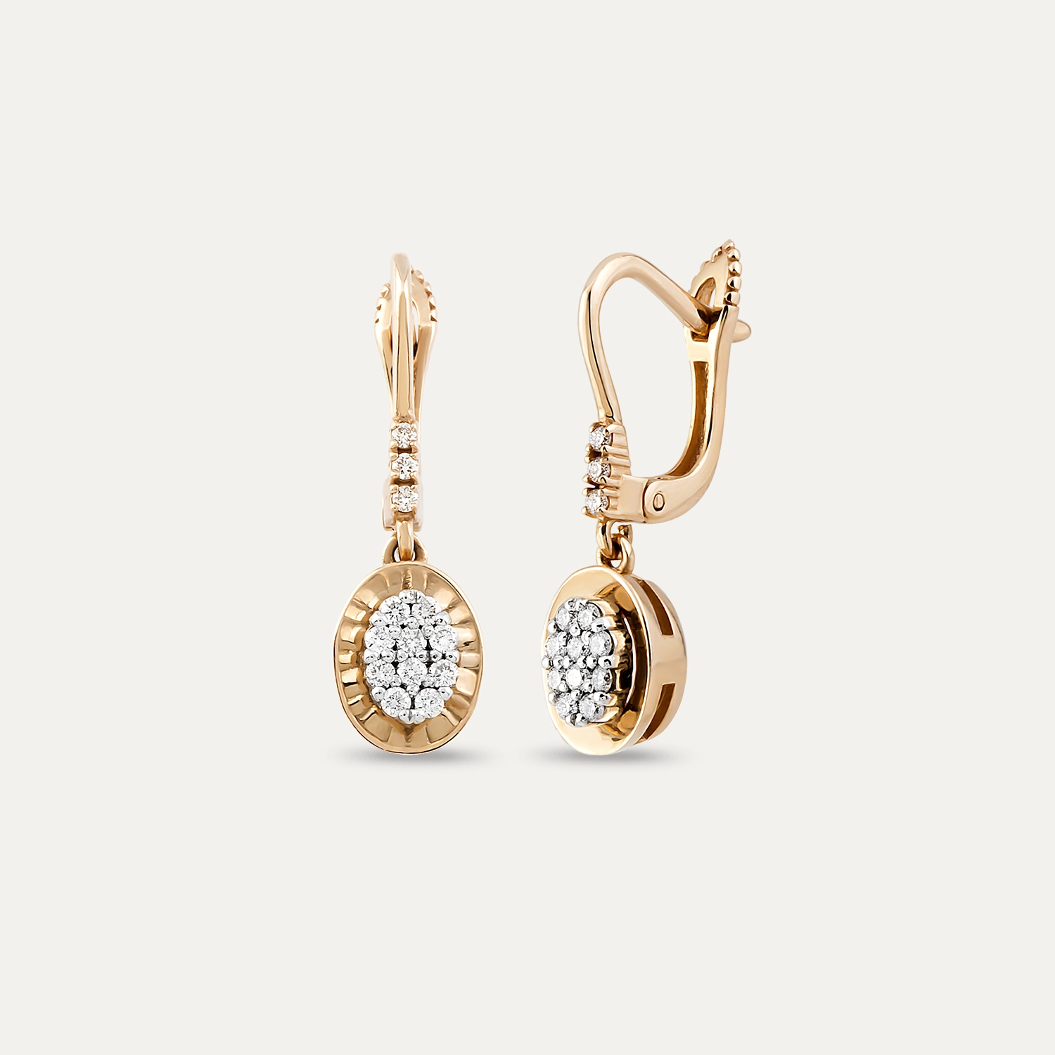 0.30 CT Diamond Rose Gold Coronet Earring - 1