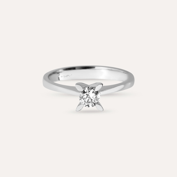 0.30 CT Diamond White Gold Solitaire Ring - 3