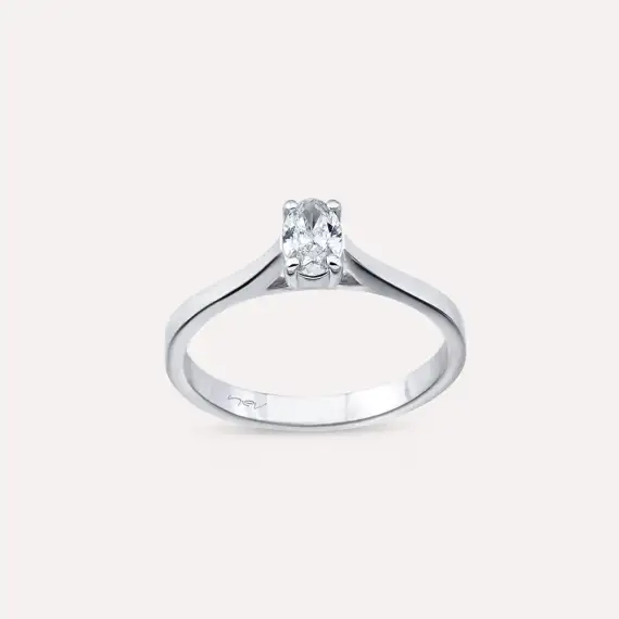 0.31 CT Oval Pırlanta Taşlı Yüzük - 1