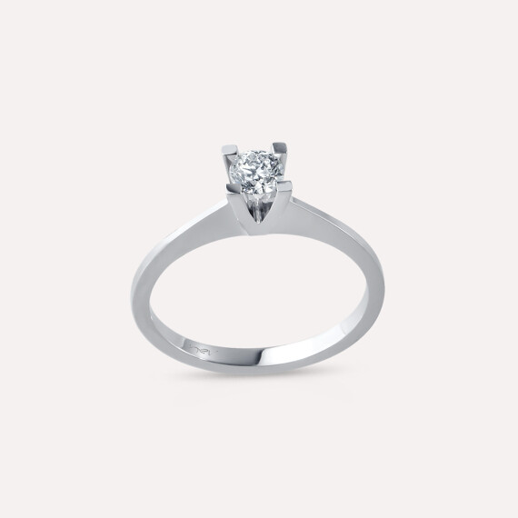 0.31 CT Pırlanta Taşlı Beyaz Altın Tektaş Yüzük - Nev Jewellery