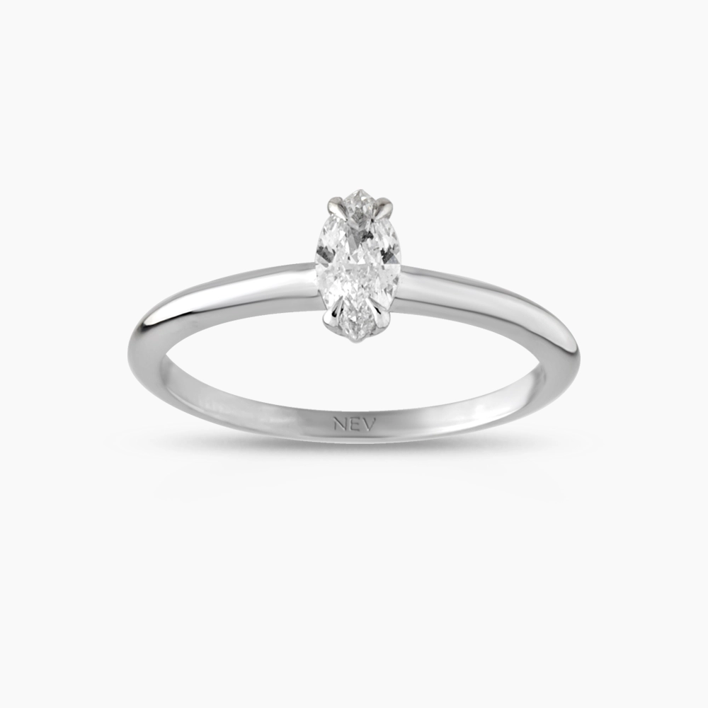 0.32 CT Markiz Pırlanta Taşlı Yüzük - 1