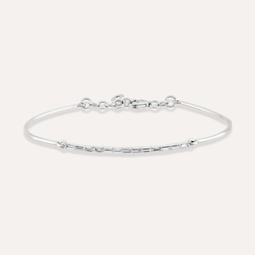 0.33 CT Baguette Cut Diamond White Gold Bracelet - Nev Jewellery