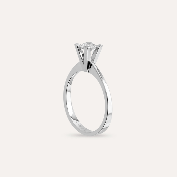 0.33 CT Diamond White Gold Solitaire Ring - 5