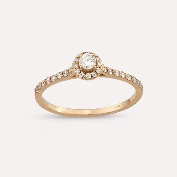 0.34 CT Diamond Rose Gold Ring - 1