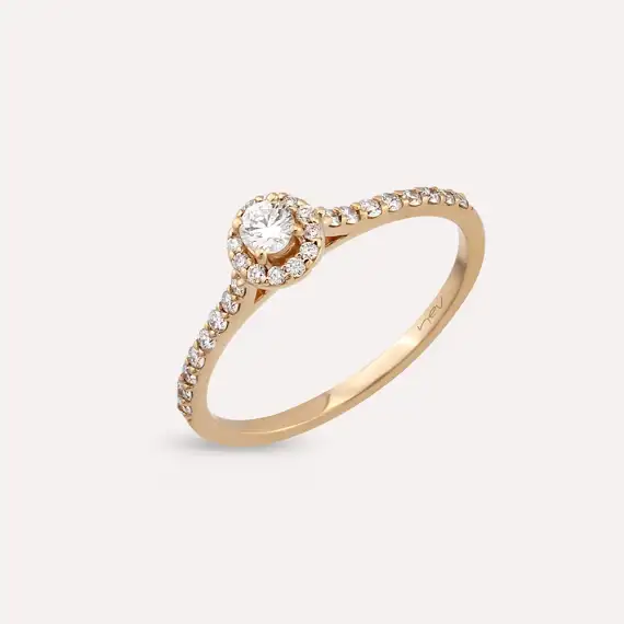 0.34 CT Diamond Rose Gold Ring - 2