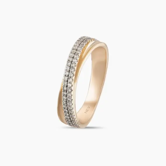 0.35 CT Diamond Spiral Half Eternity Ring - 4