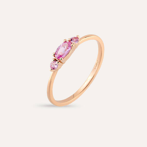 0.35 CT Pink Sapphire Rose Gold Ring - 1