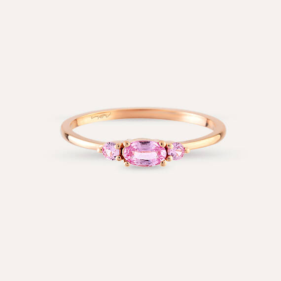 0.35 CT Pink Sapphire Rose Gold Ring - 4